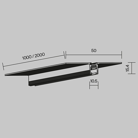 Шинопровод встраиваемый под гкл 9,5 мм 2 м levity Technical Busbar trunkings Levity TRX184-122B - фото