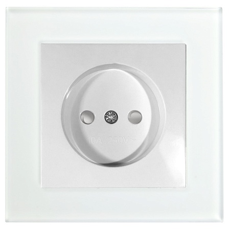 Розетка 1-местная б/з, STEKKER  GLS10-7009-01, 250В, 10А с защитной шторкой, серия Катрин, белый - фото