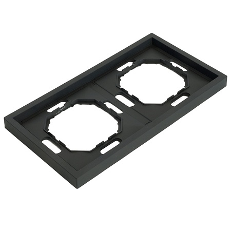 Рамка STEKKER, PFR00-5002-05 2-местная, серия Эмили, черный уголь, soft touch - фото