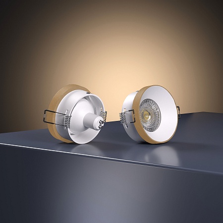 Встраиваемый точечный светильник 112 MR16 белый/золото Elektrostandard - фото