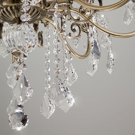 Подвесной светильник Eurosvet 3281/8 античная бронза / прозрачный хрусталь - фото