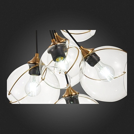 Светильник подвесной Золотистый/Прозрачный E27 6*60W SLE103103-06 - фото