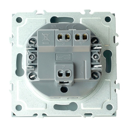 Переключатель 1-клавишный (механизм), STEKKER, 250В, 10A, серия Эмили, RSW10-5105-10, платиново-серый, soft touch - фото