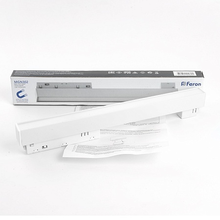 Светильник светодиодный Feron MGN302 трековый низковольтный 12W, 960 Lm, 4000К, 110 градусов, белый серия MattLine - фото