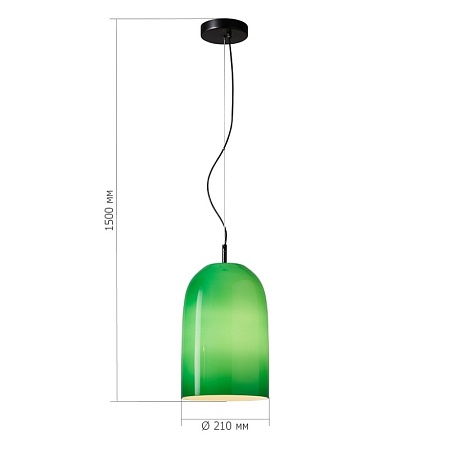 Светильник подвесной ST-Luce Черный/Зеленый E27 1*60W SL2001.413.01 - фото
