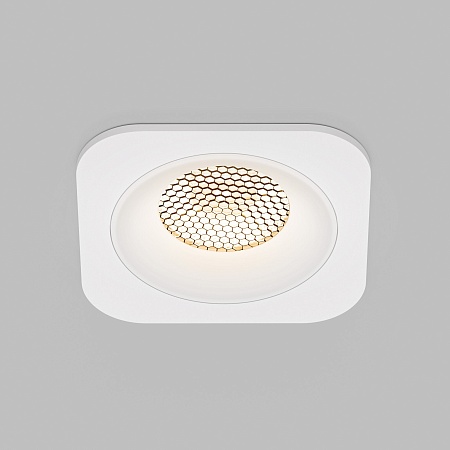 Светильник встраиваемый с антибликовой решеткой Tetro 10W 3000K белый IP44 15276/LED Elektrostandard - фото