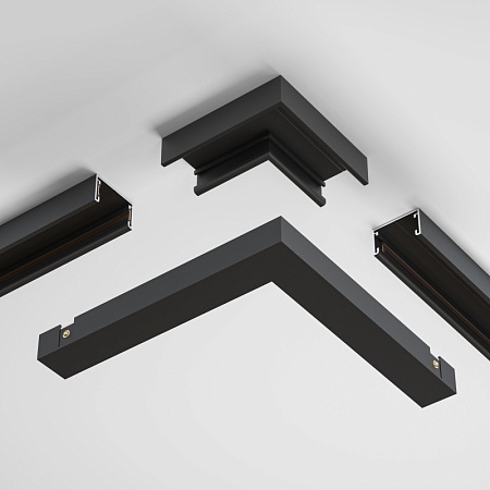 Коннектор угловой, накладной Basity, черный - фото