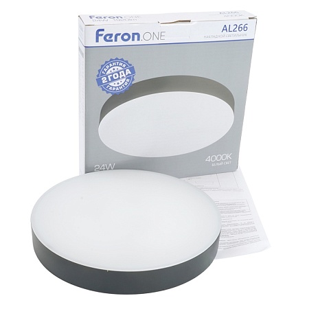 Светодиодный светильник Feron AL266 накладной 24W 4000K черный - фото