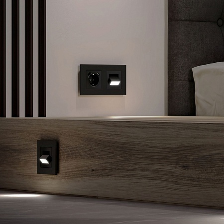 Встраиваемая LED подсветка Turn (черный матовый) W1154708 - фото