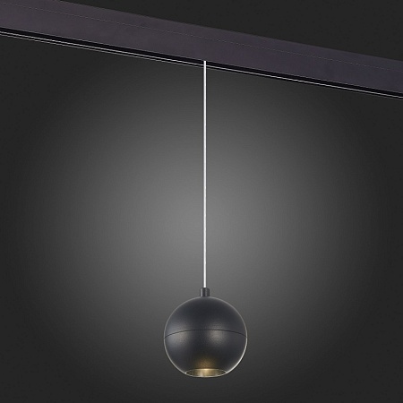 Магнитный трековый светильник подвесной Черный LED 1*12W 3000K 750Lm Ra>80 36° IP20 D10 ST354.433.12 - фото