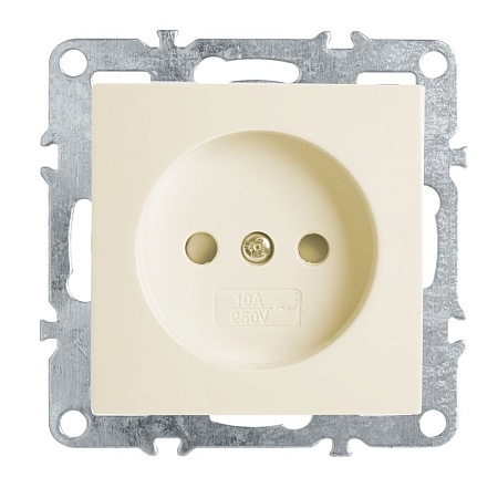 Розетка 1-местная б/з (механизм), STEKKER, PST10-9109-02, 250В, 16А с защ. шторкой, серия Эрна, слоновая кость - фото