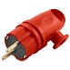Вилка угловая с/з STEKKER, RPG16-21-442 (В 16-002), каучук, 250В, 16A, IP44, красный - фото