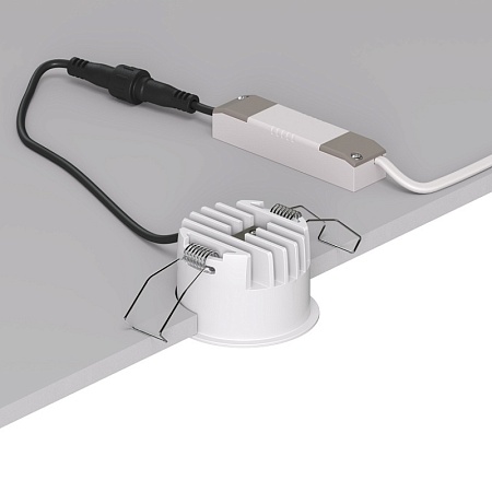 DK2510-WB Встраиваемый светильник SPACE со светодиодом d65 220V 8W 38° 4000К IP20 белый/черный алюминий - фото