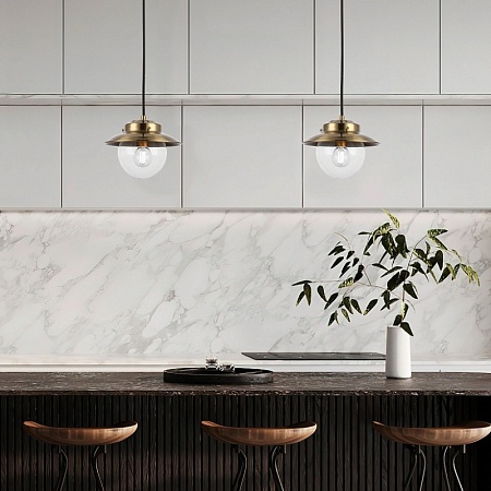 Светильник подвесной Античная бронза/Прозрачный E14 1*40W SLE110103-01 - фото