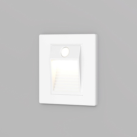 DK1020-WH Светильник встраиваемый в стену c датчиком движения, IP 20, LED 3000, 1 Вт, белый, пластик - фото