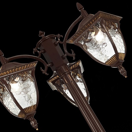 Светильник уличный наземный ST-Luce Кофейный/Кофейный, Прозрачный E27 3*60W SL083.705.03 - фото