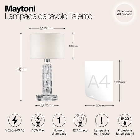 Настольный светильник Maytoni Talento DIA008TL-01CH - фото