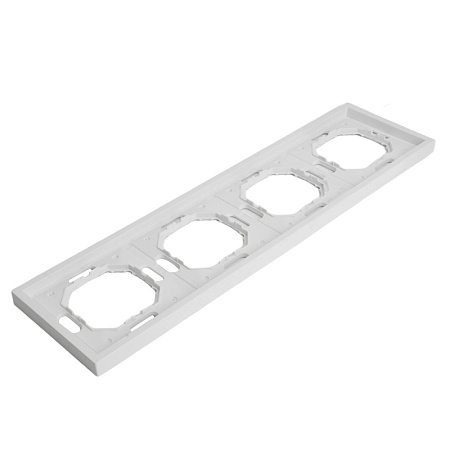 Рамка STEKKER, PFR00-5004-01 4-местная, серия Эмили, белый фарфор, soft touch - фото