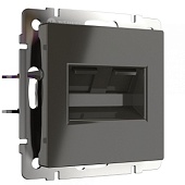 Розетка телефонная RJ-11 и Еthernet RJ-45 серо-коричневый WL07-RJ11+RJ45