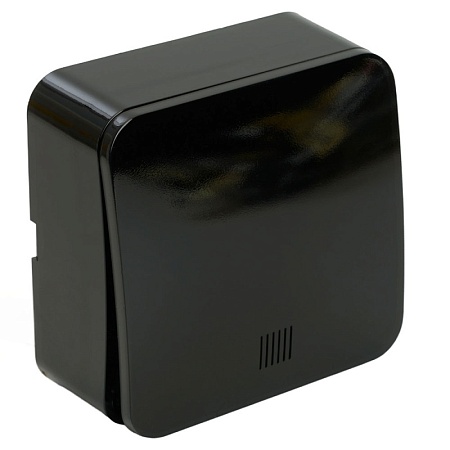 Выключатель открытой установки 1-клавишный с индикатором, STEKKER, 250В, 10А, IP20, серия София, черный, MSW10-11-20-02 - фото