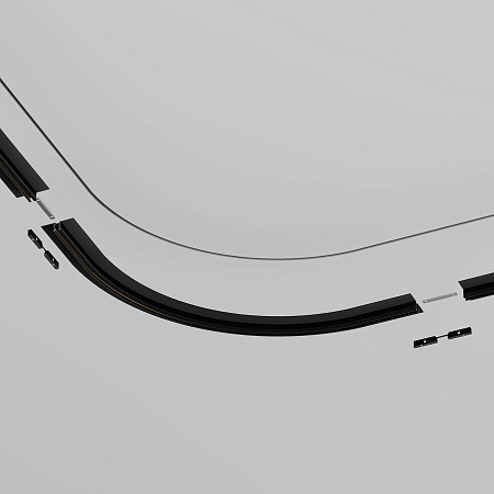 Коннектор радиусный R600 встраиваемый под ГКЛ 9,5мм Levity черный - фото