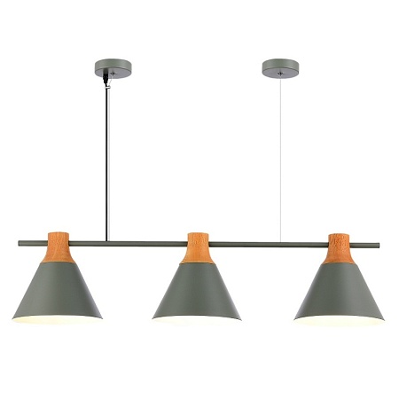 Светильник подвесной Серый/Серый, Светлое дерево E27 3*60W SLE125113-03 - фото
