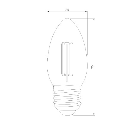 Филаментная светодиодная лампа "Свеча" C35 9W 4200K E27 (C35 прозрачный) BLE2706 Elektrostandard - фото