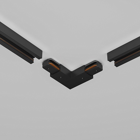 Угловой коннектор питания с вводом питания Unity черный - фото