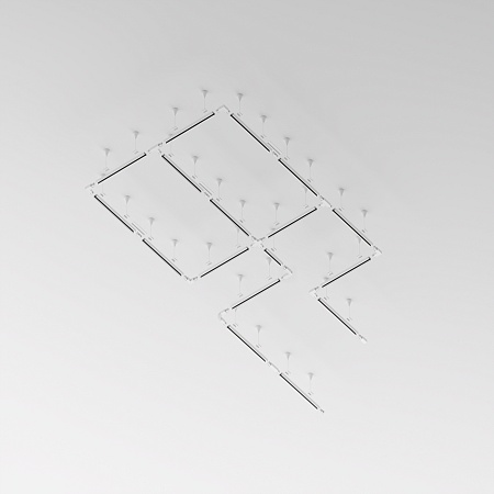 Трековая система Technical накладная трехфазная белая 300x300 TS-L-300-TR029-3-26W4K-S-W