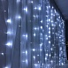 Светодиодная гирлянда Feron CL18 занавес 1,5*1,5м  + 3м 5000К, статичная, c питанием от сети 230V, белый шнур - фото