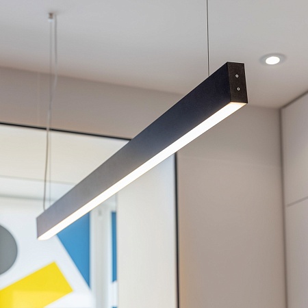 Линейный светодиодный подвесной односторонний светильник 103см 20Вт 3000К черный LSG-01-1-8*103-16-3000-MSh Elektrostandard Pro - фото
