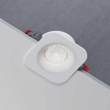 Светильник встраиваемый светодиодный с антибликовой решеткой Tetro 10W 4000K белый IP44 15276/LED Elektrostandard - фото