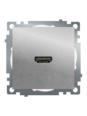 Розетка HDMI 2.1, Type A (механизм), STEKKER GLS00-7118-03, серия Катрин, серебро - фото