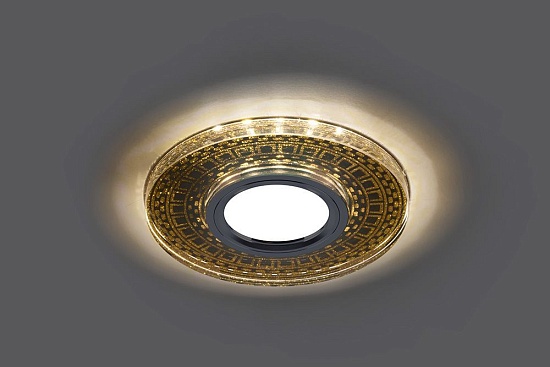 Светильник встраиваемый с LED подсветкой Feron CD981 потолочный MR16 G5.3 прозрачный, золото - фото