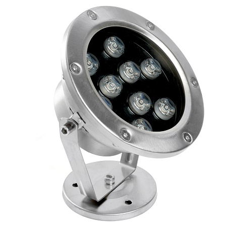 Светодиодный прожектор подводный Feron LL-824, 9W, AC24V, низковольтный, RGB, металлик, 143*75*170mm, IP68 - фото
