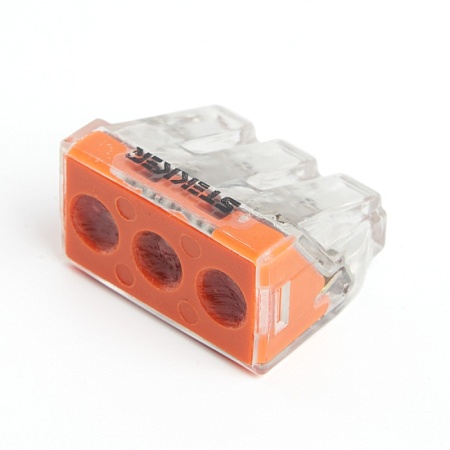 Клемма монтажная 3-проводная STEKKER  для 1-жильного проводника (с пастой), LD773-173-1 - фото