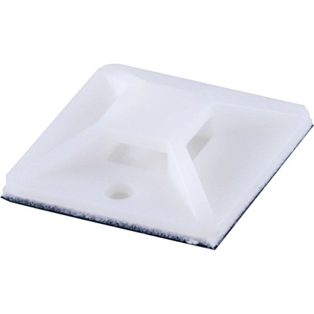 Площадка самоклеющаяся STEKKER SMCL4040 40*40 мм под хомуты белый (25шт в упак) - фото