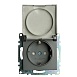 Розетка 1-местная с/з с крышкой (механизм), STEKKER GLS16-7112-04, 250В, 16А с защитной шторкой, серия Катрин, графит - фото