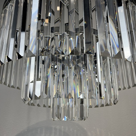 Люстра Rh 1920S Odeon Clear Glass Fringe 3-Tier Chandelier Chrome Imperiumloft 228791-22 - фото
