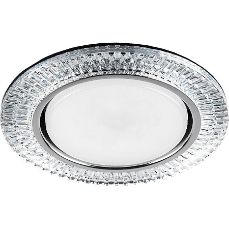 Светильник встраиваемый с белой LED подсветкой Feron CD4033 потолочный GX53 без лампы, прозрачный, хром - фото
