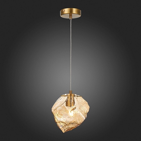 Подвес ST-Luce Латунь/Янтарный E14 1*40W SL1175.303.01 - фото