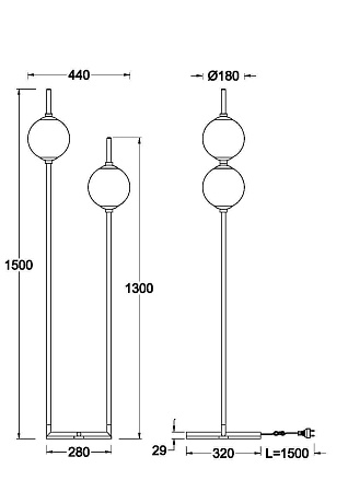 Напольный светильник (торшер) Maytoni The Sixth Sense Z020FL-L12BS3K - фото