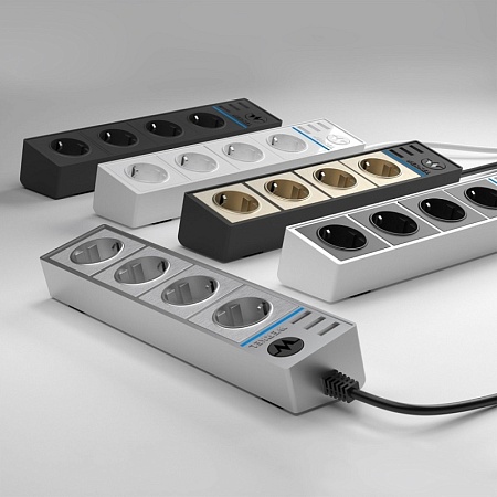 Розеточный блок 4-х местный + 3 USB белый WL20-04-03 - фото