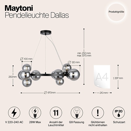 Подвесной светильник Maytoni Dallas MOD545PL-11B - фото