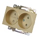 GLS10-7113-08 Розетка 2-местная с защитной шторкой (механизм) б/з, 250В, 10А, серия Катрин, золото - фото