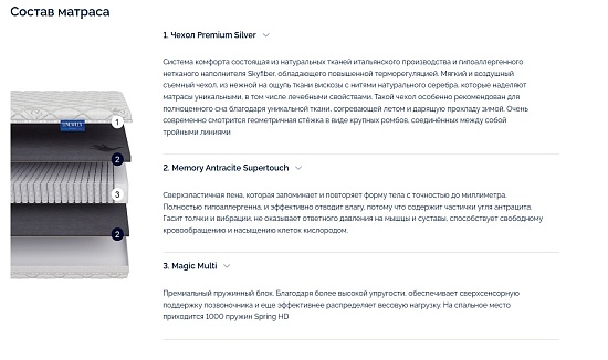 Матрас Lineaflex Sogno Doro фото