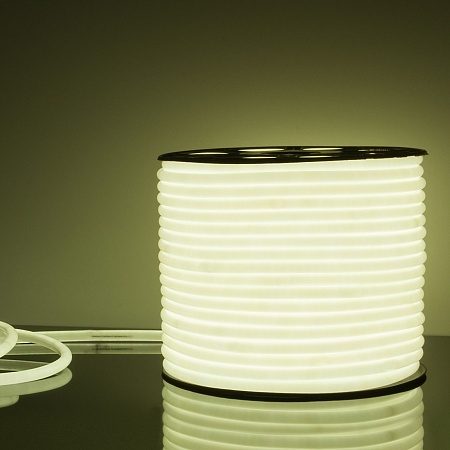 Светодиодный гибкий неон 220 В 9.6 Вт/м 144 Led/м 2835 IP67, круглый холодный белый 6500К, 50 м Гибкий неон 220V 9,6W 144Led 2835 IP67 круглый холодный белый, 50 м Elektrostandard - фото