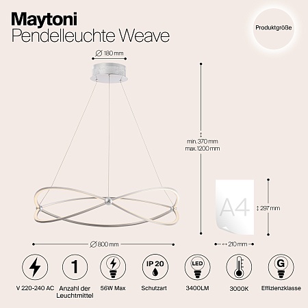 Подвесной светильник Maytoni Weave MOD062PL-L56CH3K - фото