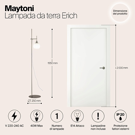 Напольный светильник (торшер) Maytoni Erich MOD221-FL-01-N - фото