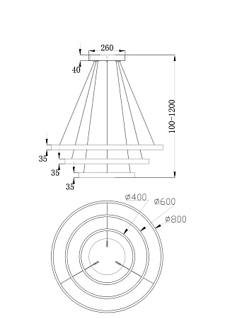 Подвесной светильник Maytoni Rim MOD058PL-L100BS4K - фото
